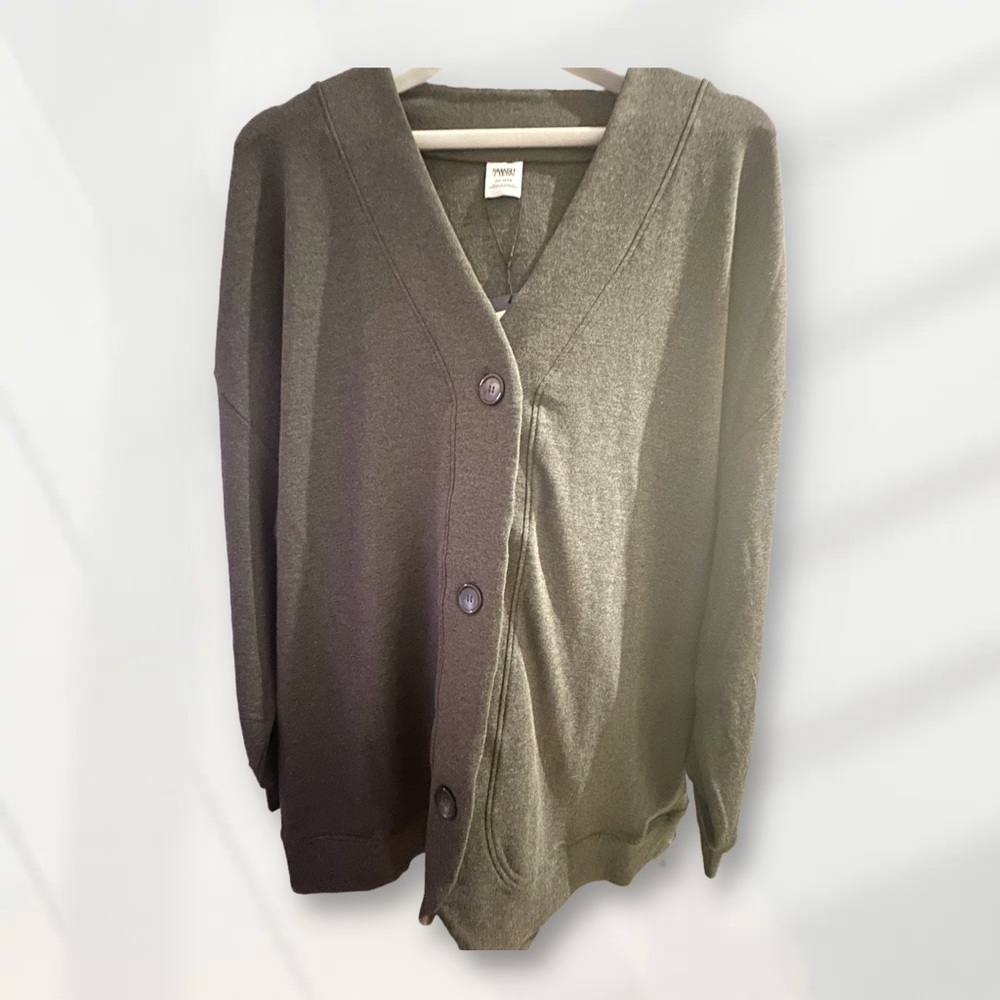 🇨🇦🆕NWT SMASH + TESS |2XL| Cozy minimalist Maya Lightweight Charcoal Cardigan* - Picture 2 of 16
